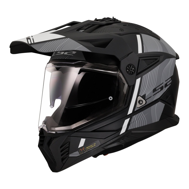 LS2 MX702 Pioneer II Hill Helmet – Matte Black / White 06