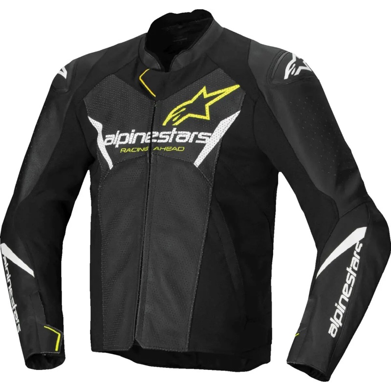 Alpinestars Faster V3 Airflow Leather Jacket Black / Fluo Yellow / White