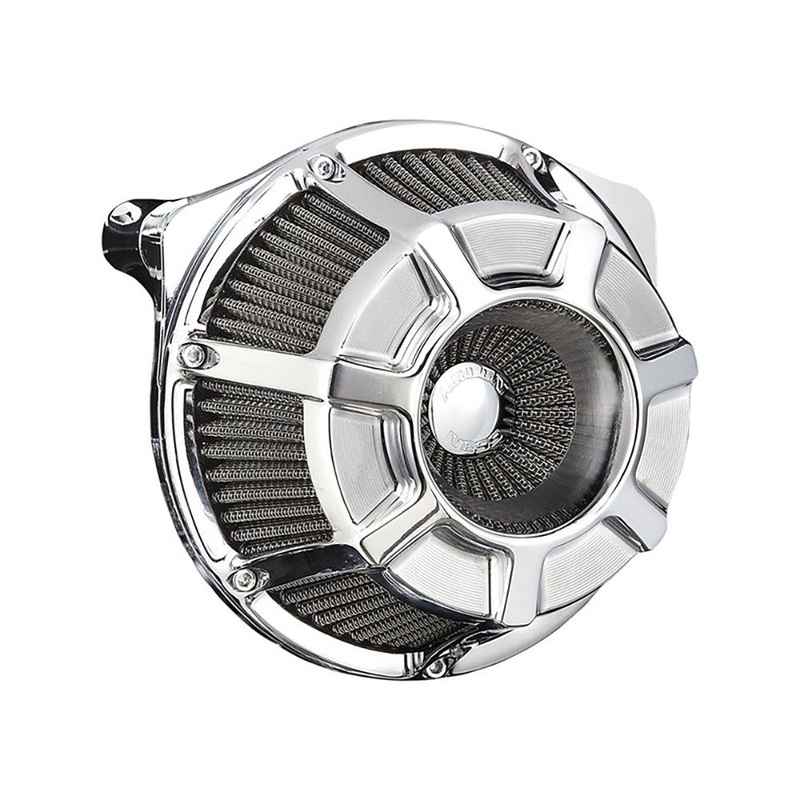 Beveled Air Cleaner- Chrome. Fits Big Twins ’99-17.