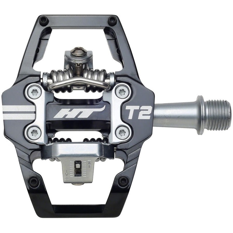 HT Components T2 Pedals – Dual Sided Clipless Platform Aluminum 9/16″ BLK
