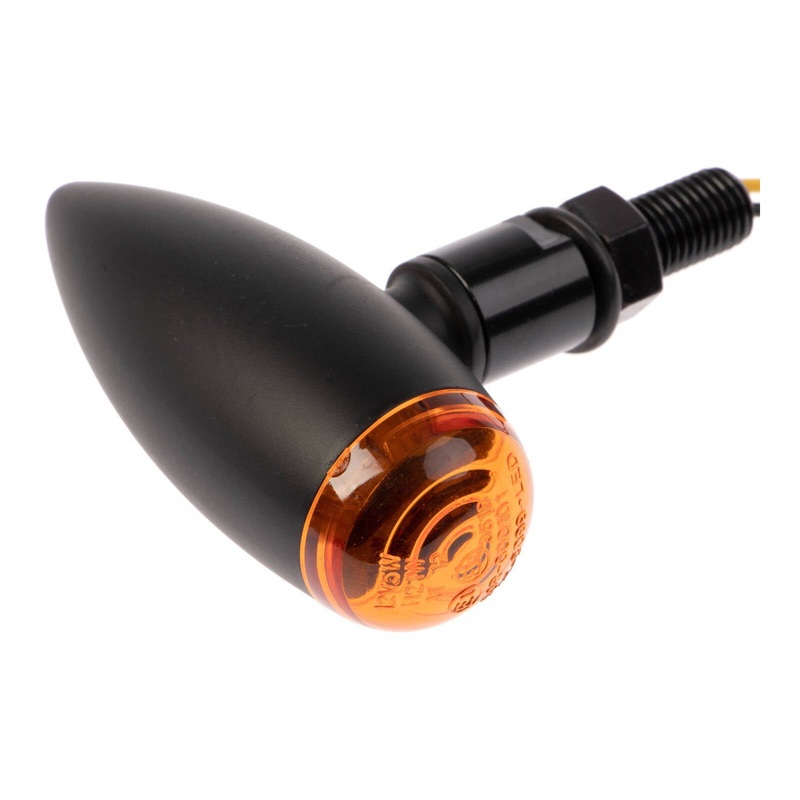 Whites LED Slimline Bullet Flasher Set Plain – Satin Black /Am