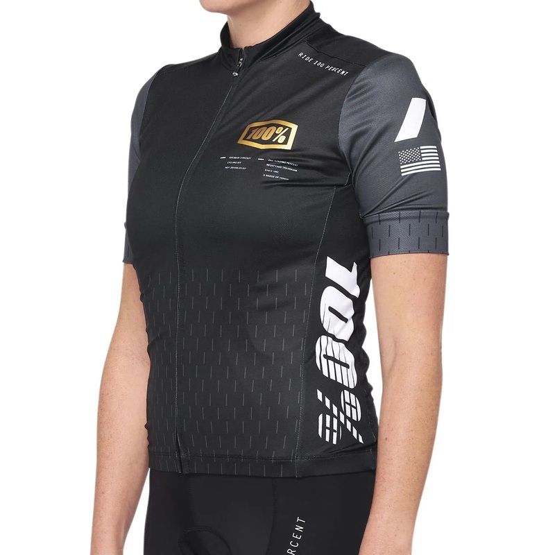 100% Exceeda Ladies Jersey Black / Charcoal