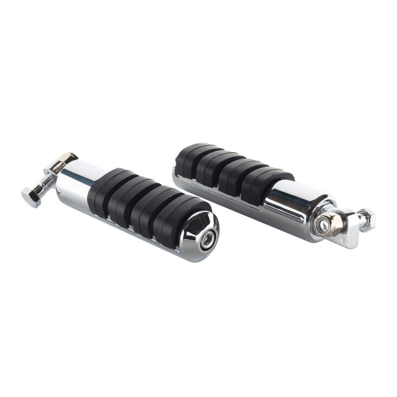ISO Longhorn Small Footpegs with Male Mount Adapters – Chrome.