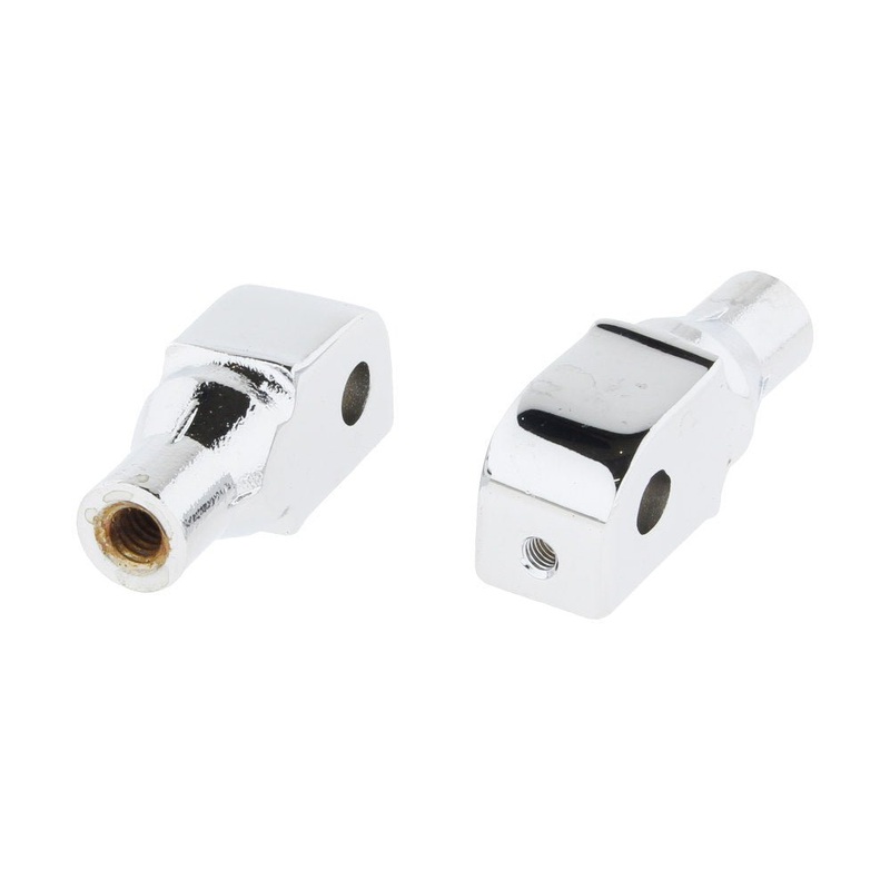 Front & Rear Tapered Footpeg Mounts – Chrome. Fits Honda, Suzuki & Yamaha.