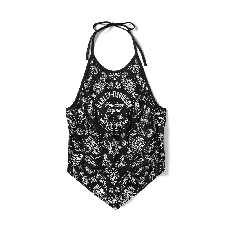 Genuine Harley-Davidson Paisley Black Bandana Halter 96549-25VW