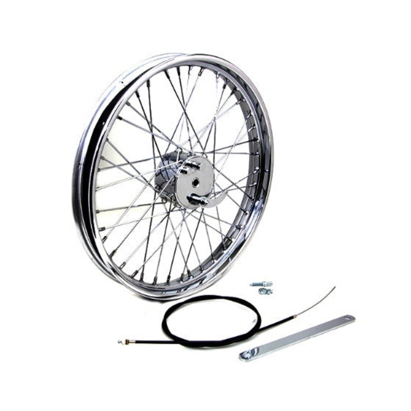 21″ x 2.15″ Mini Drum Brake 40 Spoke Wheel – Chrome