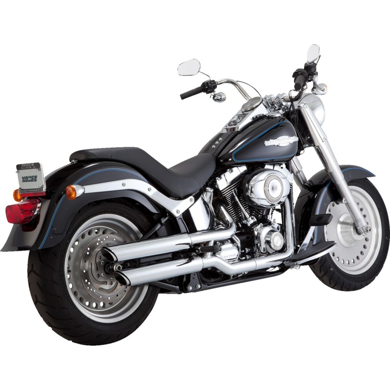 Slip-On Twin Slash 3″, Chrome – 07-09 Softail