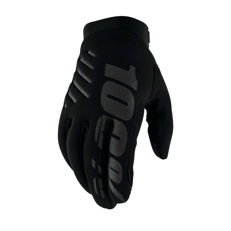 100% Brisker Cold Weather Youth Gloves Black / Grey