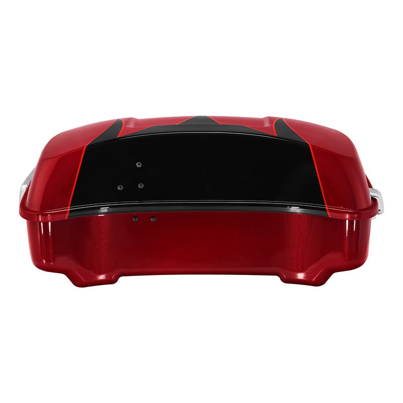 HR3 Starfire Black / Atomic Red 10.7″ Chopped Style Tour Pack Luggage For 14-24 Harley Touring