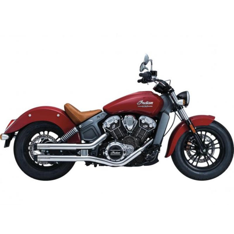 Indian Scout exhaust 2 1/2 ” Maverick Slip-On Muffler 2 into 2 Chrome