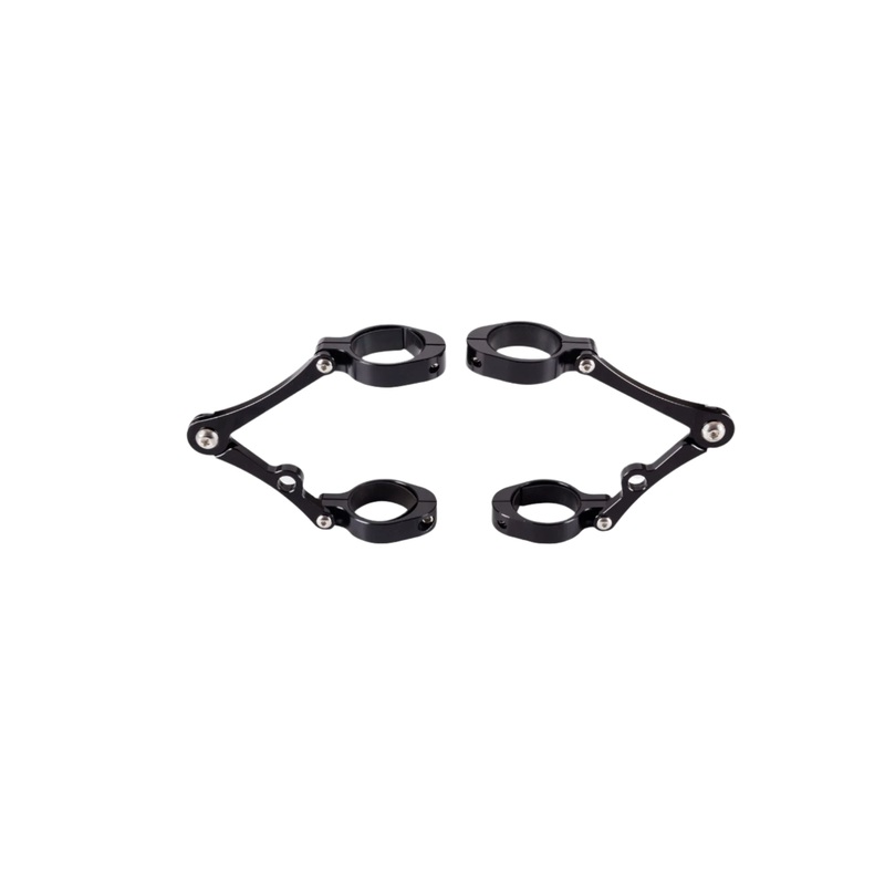 Front Headlight Mounts 33 to 58 mm Black Aluminum