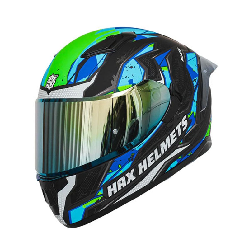 Hax Gear – Obsidian Blaze Blue Helmet