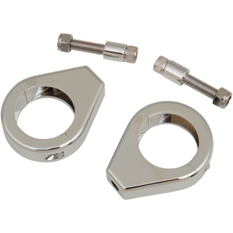 Turn Signal Fork Mount Clamps – 39mm – Chrome