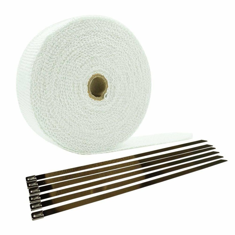 2″ Exhaust Header Heat Wrap – White – 50FT