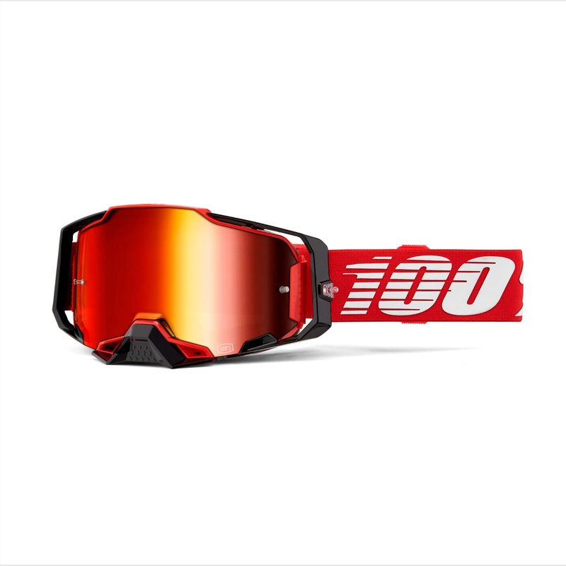 100% Armega Goggles Red / Mirror Red Lens