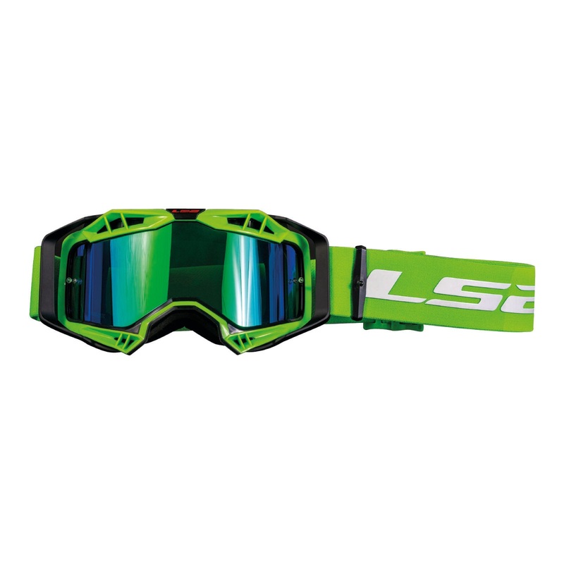 LS2 Aura Pro Goggle – Hi-Vis Green with Iridium Lens