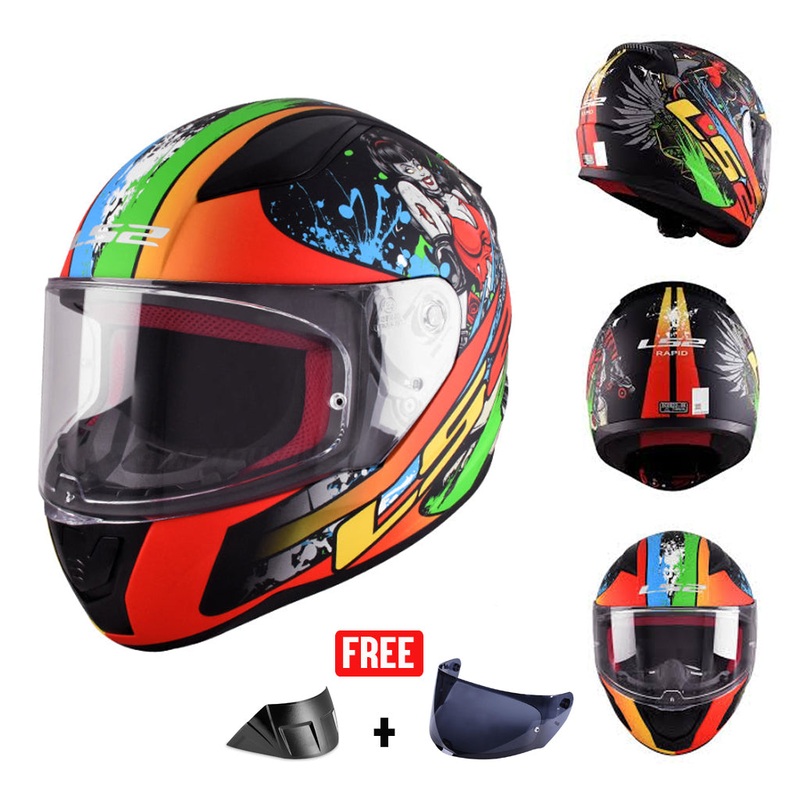 LS2 FF353XV RAPID MOTORCYCLE FULL FACE HELMET W/ FREE VISOR