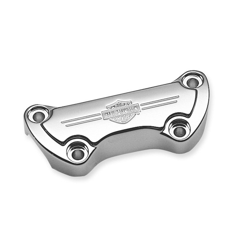 Harley Davidson 56567-86B Bar & Shield Custom Handlebar Clamp CLAMP,UPR/CHRM,H’BAR,W/BAR&SHL