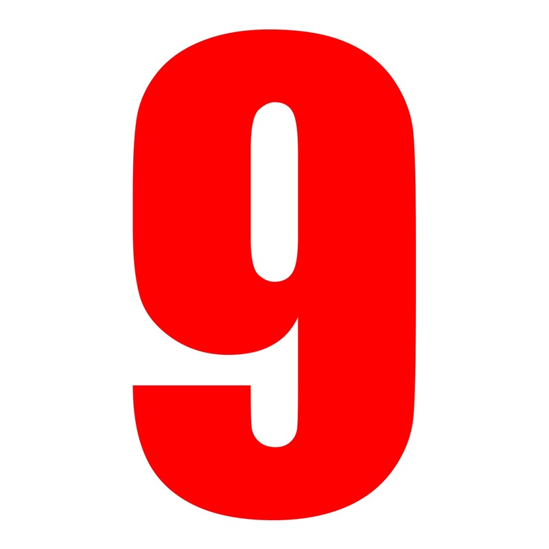 Whites Race Number – Red #9 (10 Pack)