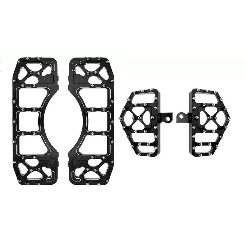 MX Style CNC Wide Rider Floorboards Passenger Foot Pegs Set for Harley Touring Dyna Softail | Mactions
