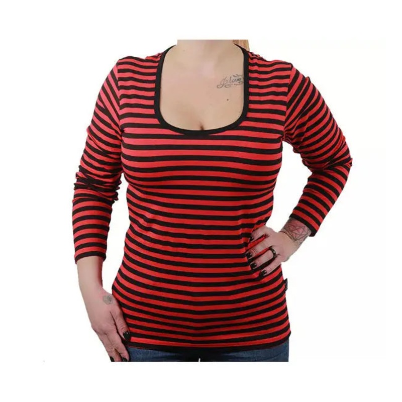 Rusty Pistons Mesa 3/4 Sleeves Ladies T-Shirt Red / Black