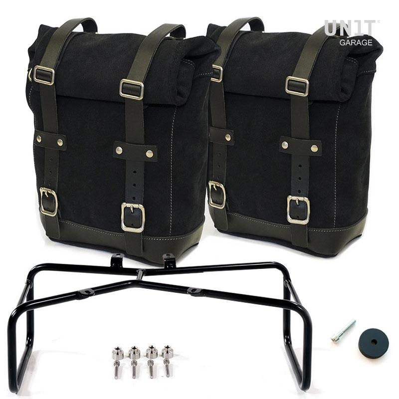 Unit Garage R9T Series Two Waxed Suede Panniers & Double Asymmetric Luggage Rack