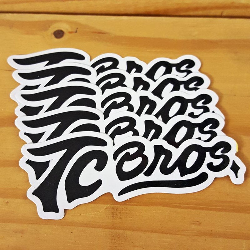 TC Bros. Script Stickers – 5 Pack
