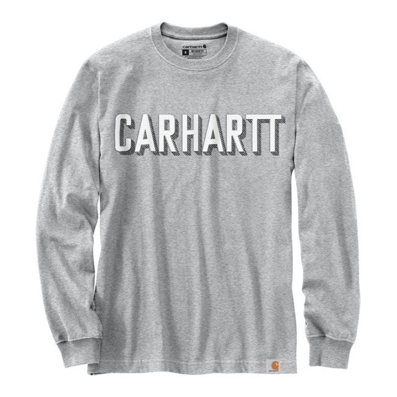 Carhartt Graphic Logo Long Sleeves T-Shirt Heather Grey