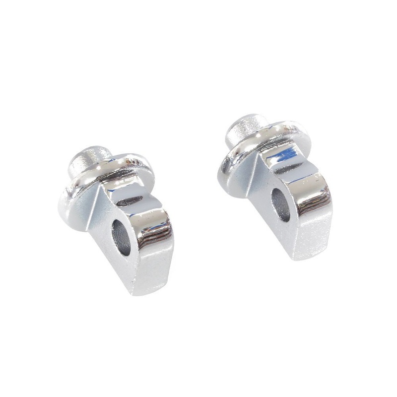 Front & Rear Splined Footpeg Mounts – Chrome.