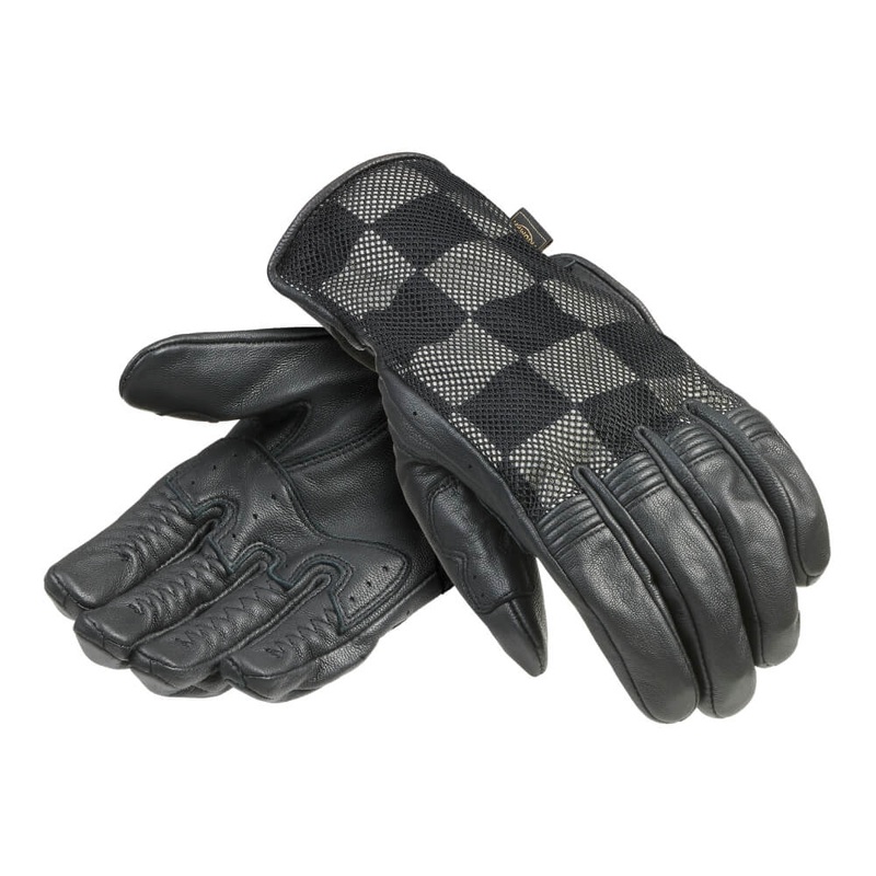 Checkerboard Mesh Gloves Black / Bone