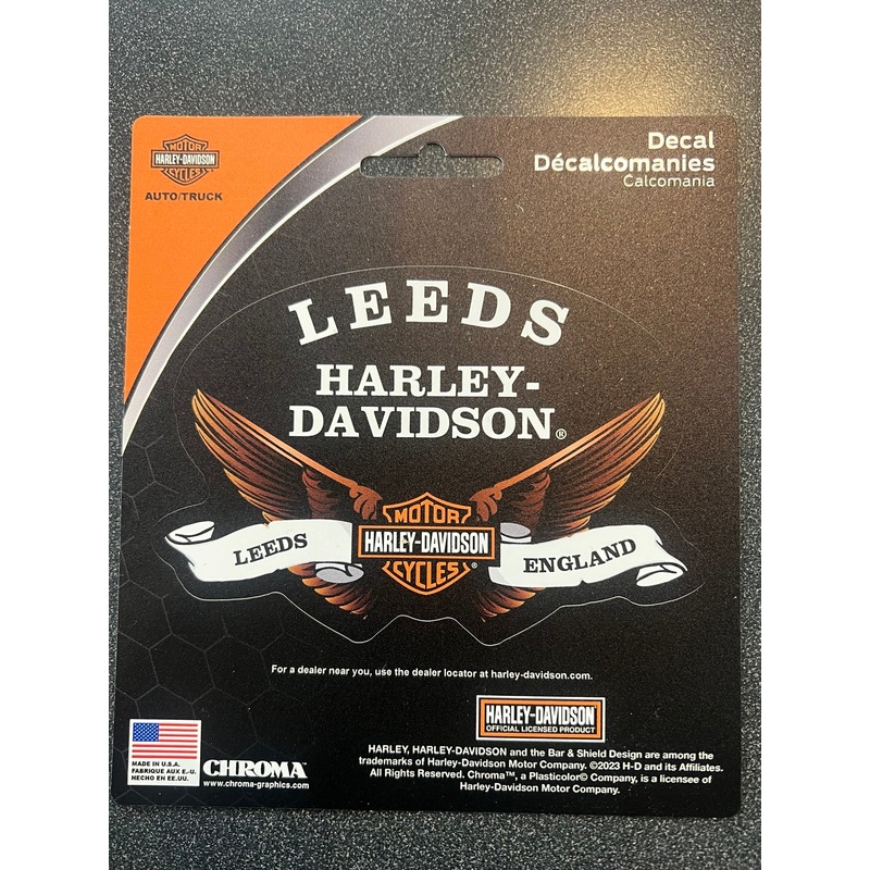 Harley Davidson Leeds Custom Bar & Shield Decal-Decal Wing