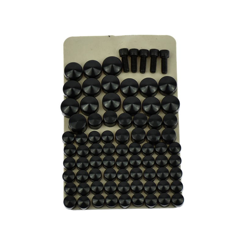 Motorcycle Black 75pcs Bolts Toppers Caps Cover Fit Harley Touring FLT FLH 2007-2013