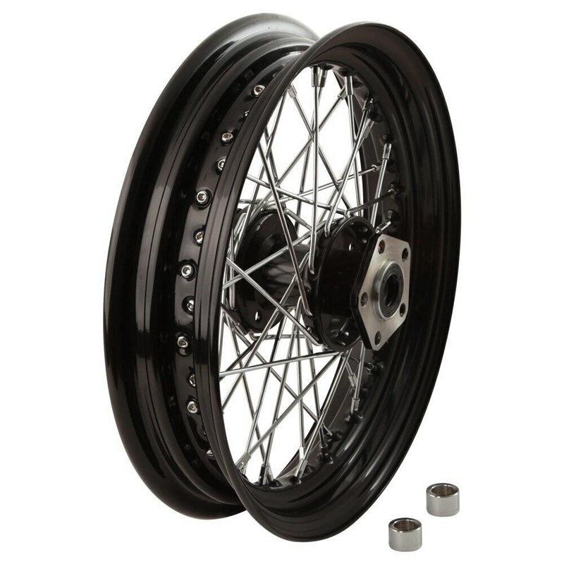 16″ x 3.00″ Black Rear Spoke Wheel – Harley 1979-1999 – Requires Tube