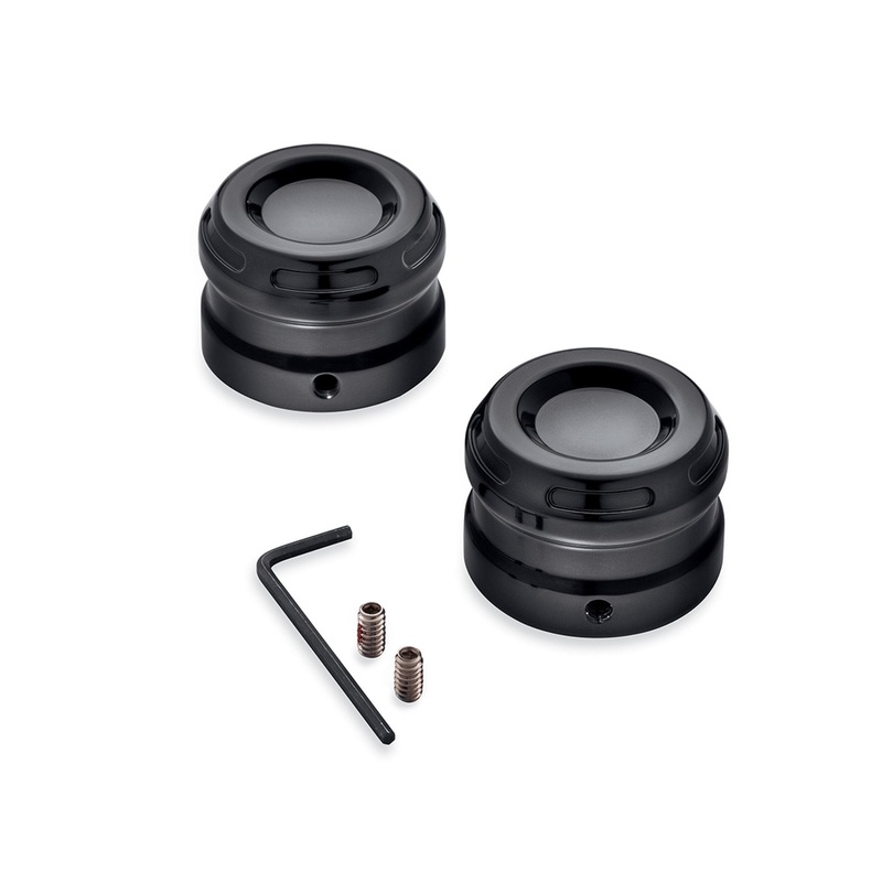 Harley Davidson 43000124Dominion Front Axle Nut Covers KIT,AXLE,COVER,BLACK