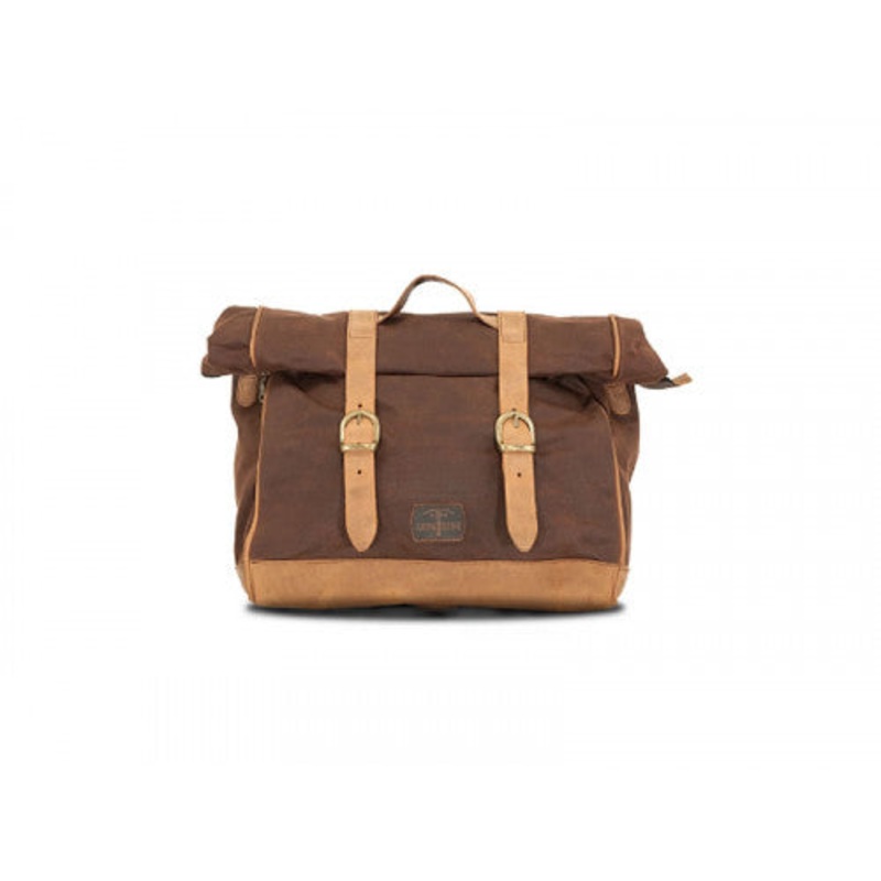 Longride Waxed Canvas Multifit Saddlebag Brown – 18 Liters