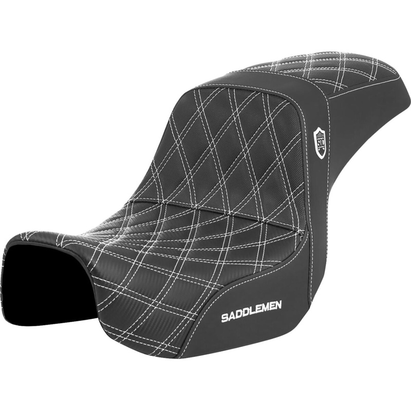 SDC Pro Series Performance Gripper Seat, White Stitch – 06-17 Dyna