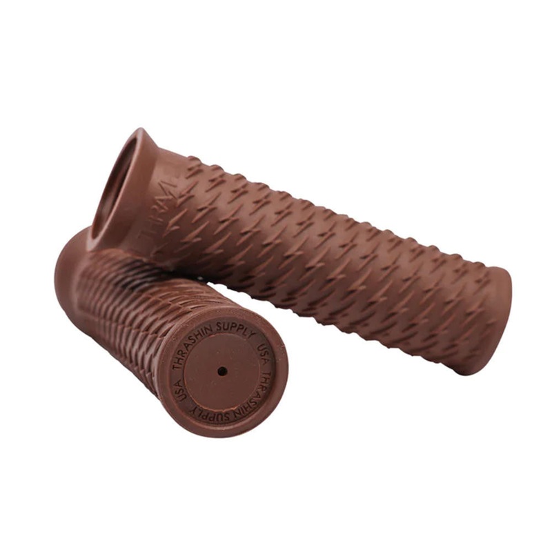 Thrashin Supply Bolt Motorcycle Grips – Brown 1″