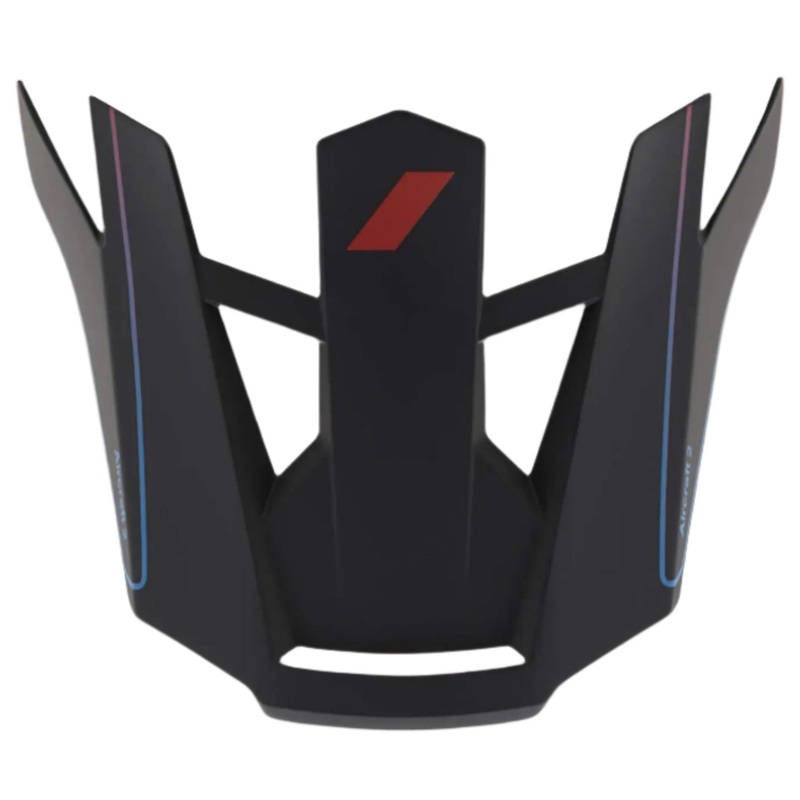 100% Aircraft 2 Replacement Cycle Helmet Visor Carbon Steel Blue / Neon Red