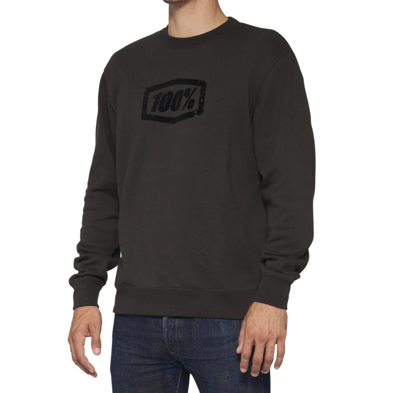 100% Avalanche Pullover Crewneck Fleece Light Black