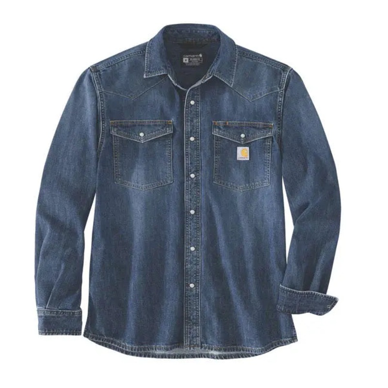 Carhartt Denim Long Sleeves Snap Front Shirt Wyatt