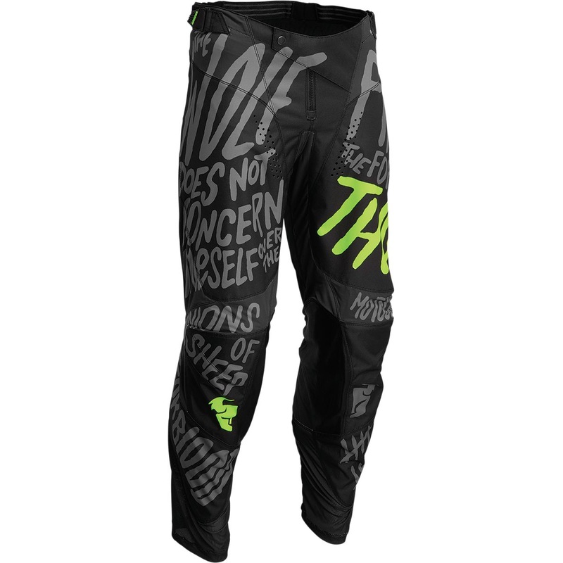 Thor Pulse Counting Sheep Textile Trouser Charcoal / Fluo Green