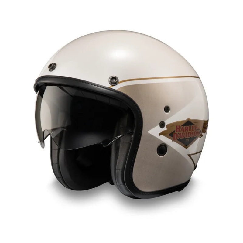 Genuine Harley-Davidson  120th Anniversary Diamond H-D X14 SUN SHIELD 3/4 HELMET  97229-23EX