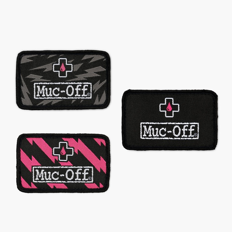MTB Patch Set – Logo, Pink Bolt & Grey Bolt