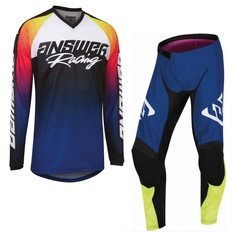 Answer Racing Syncron Prism Kids Motocross Pant & Jersey Kit Reflex Blue / Pink