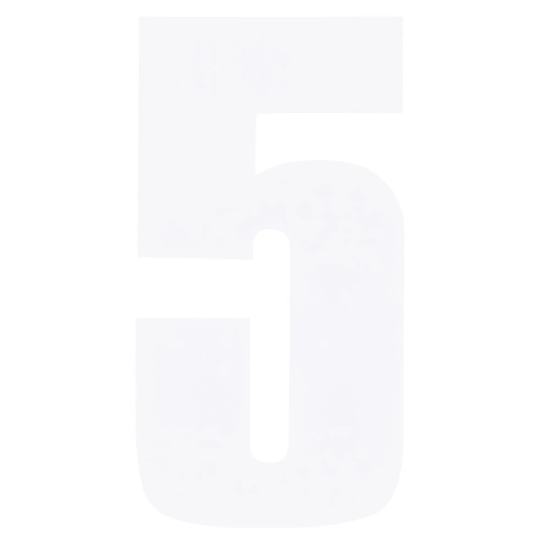 Bike It Race Numbers #5 Decal White