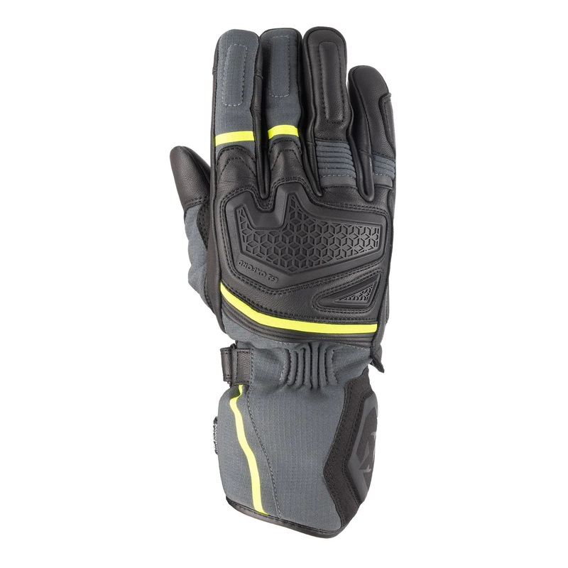 Oxford Vancouver 2.0 D2D Leather & Textile Gloves Black / Green / Yellow