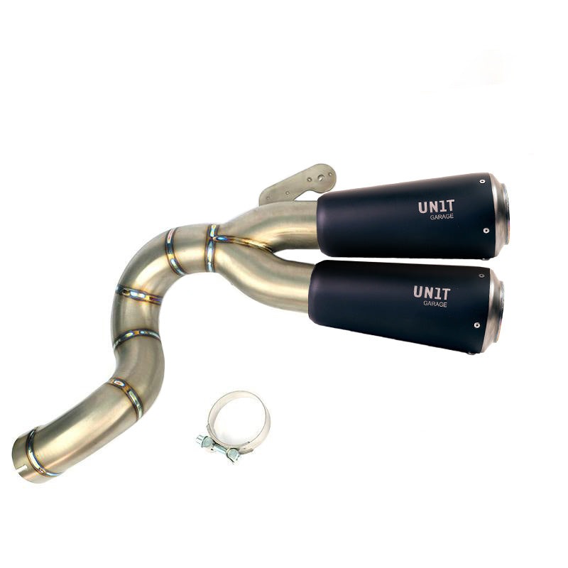 Unit Garage R9T Series Scrambler High Level Double Exhaust – Black