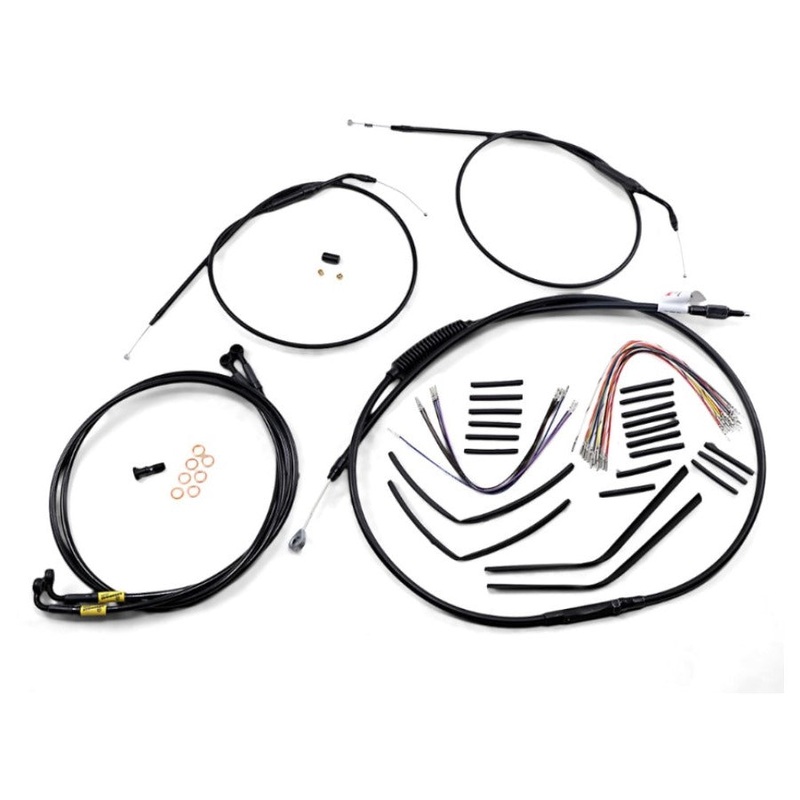Cable Kit – Jail Bar – 12″ Handlebars – Black Vinyl fro Harley Davidson 96-05 models