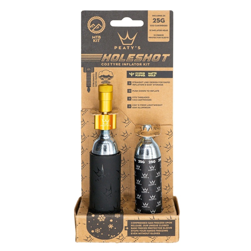 Peatys Holeshot MTB Tire Inflator Kit w/ CO2 Cartridges – Mango