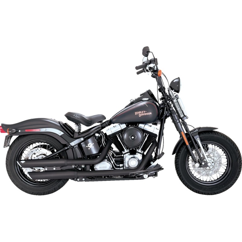 Slip-On Twin Slash 3″, Black – 91-09 Softail